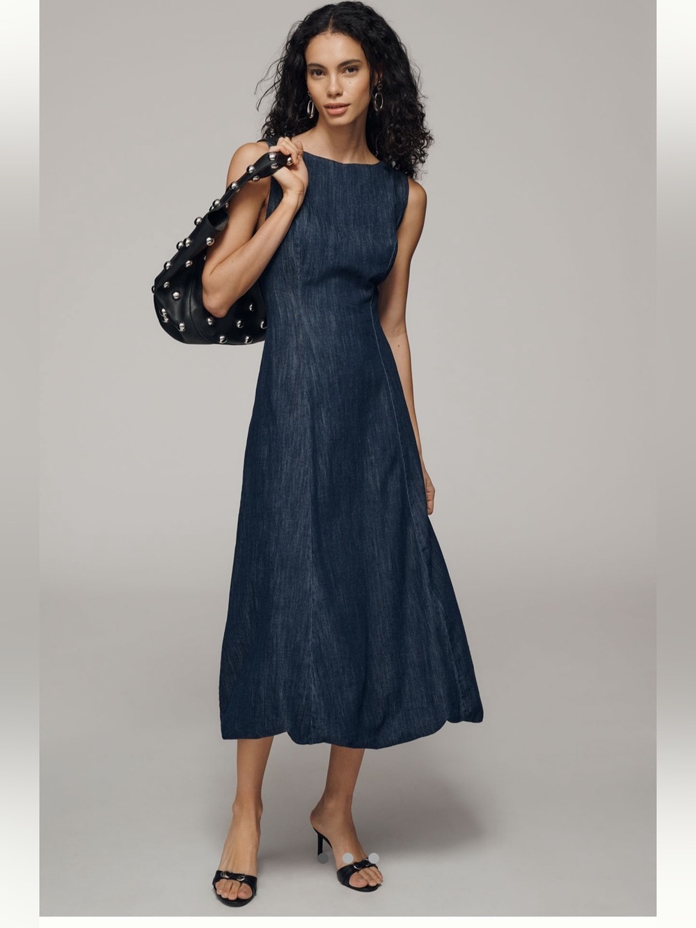 Anthropologie Sleeveless Navy Midi Dress